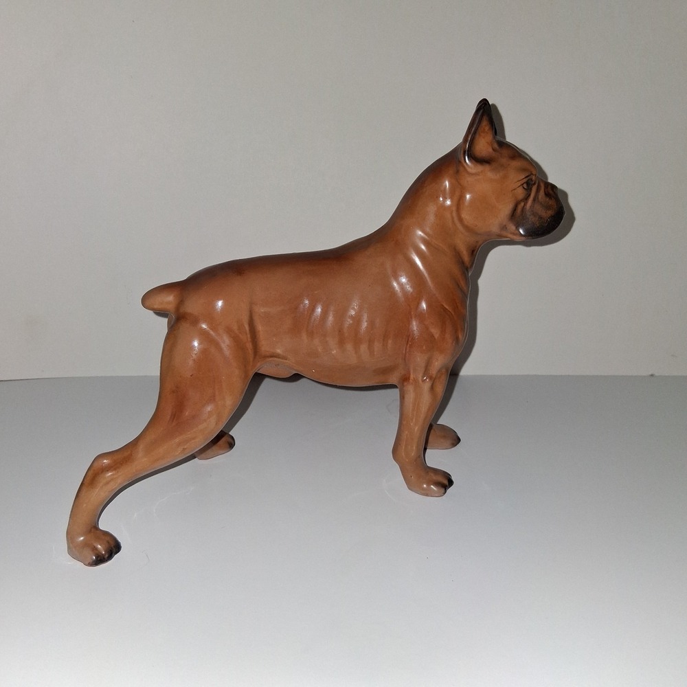 Vintage Boxer Dog Figurine Porcelain‎ Ceramic Figure Japan